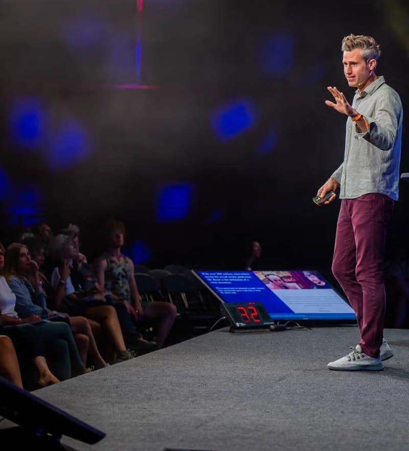 Hook Point speaker presenting on stage